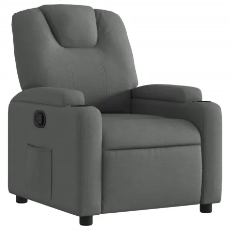 Fauteuil inclinable en tissu gris foncé