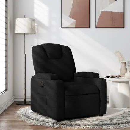 Fauteuil inclinable en tissu noir