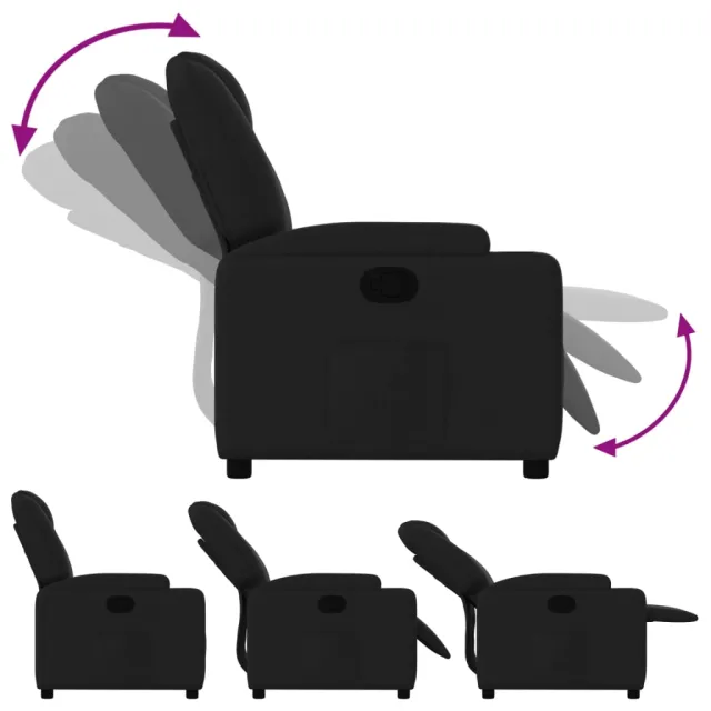 Fauteuil inclinable en tissu noir
