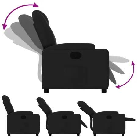 Fauteuil inclinable en tissu noir