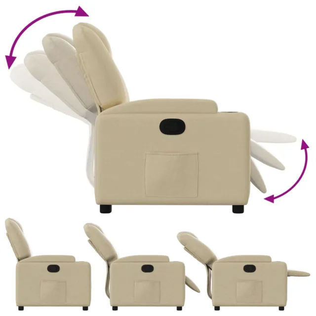 Fauteuil inclinable en tissu crème