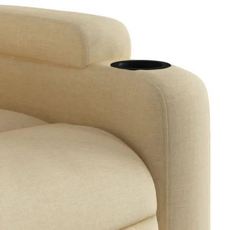 Fauteuil inclinable en tissu crème