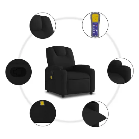 Fauteuil inclinable de massage en tissu noir