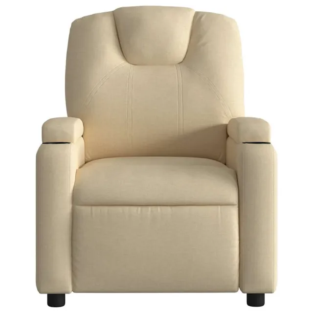 Fauteuil inclinable de massage en tissu crème