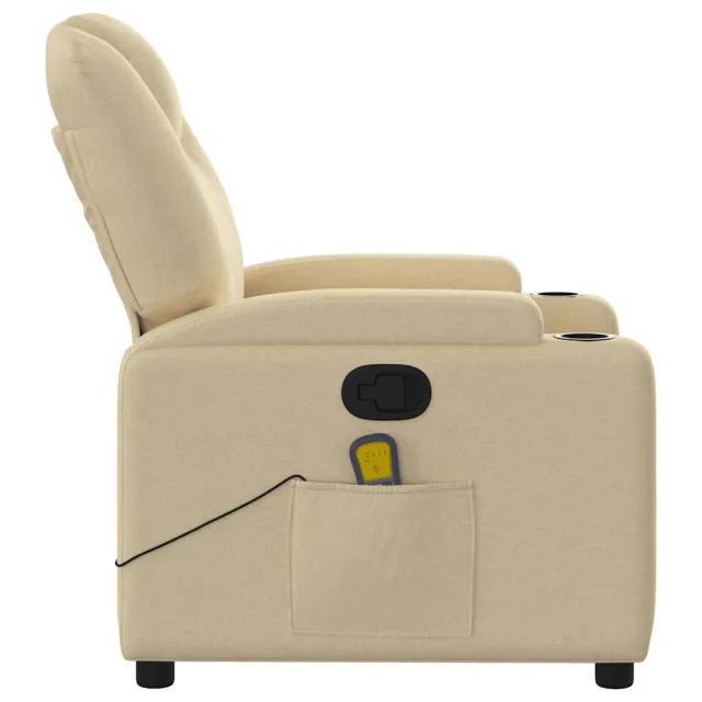 Fauteuil inclinable de massage en tissu crème
