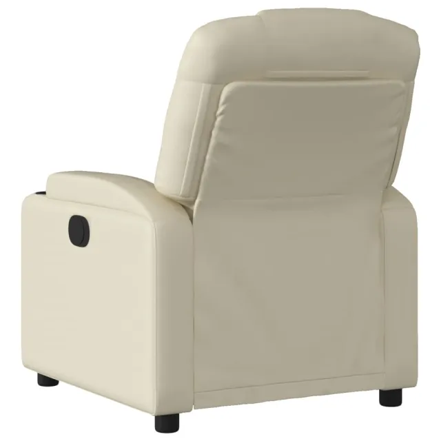 Fauteuil inclinable en similicuir crème