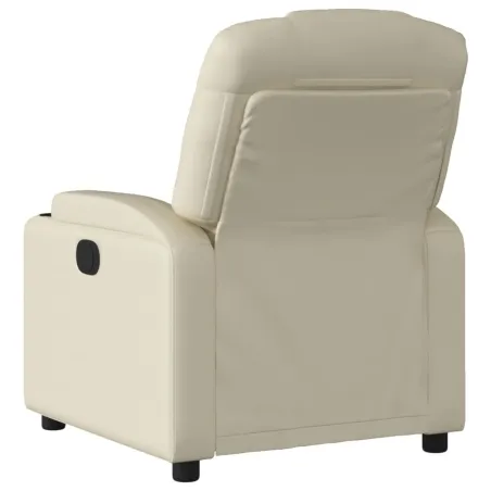 Fauteuil inclinable en similicuir crème