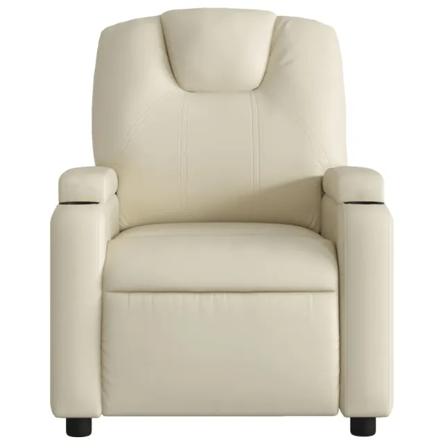 Fauteuil inclinable en similicuir crème