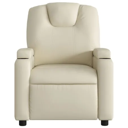 Fauteuil inclinable en similicuir crème