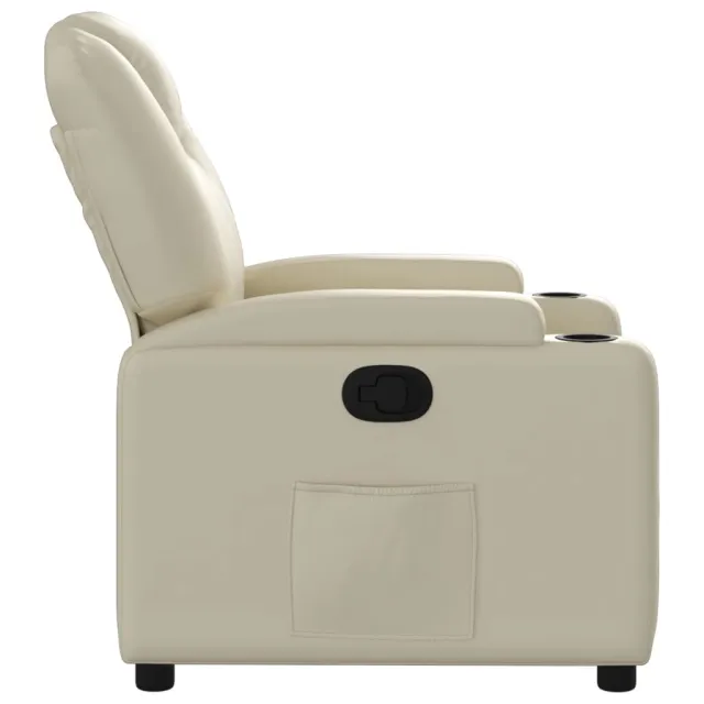 Fauteuil inclinable en similicuir crème