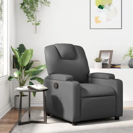 Fauteuil inclinable gris similicuir