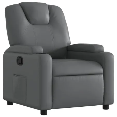 Fauteuil inclinable gris similicuir