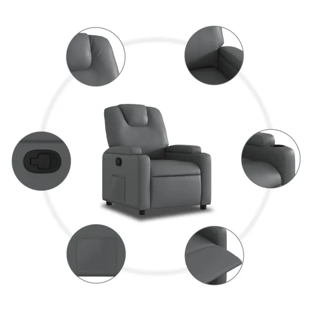 Fauteuil inclinable gris similicuir