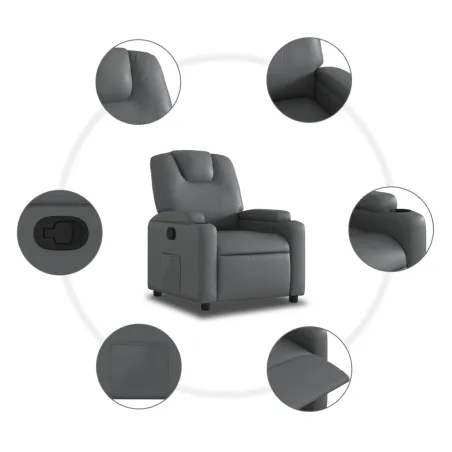 Fauteuil inclinable gris similicuir