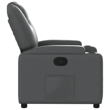 Fauteuil inclinable gris similicuir