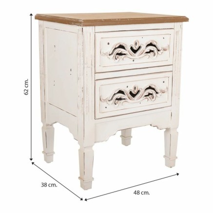 Nachttisch Alexandra House Living Weiß 38 x 62 x 48 cm 2