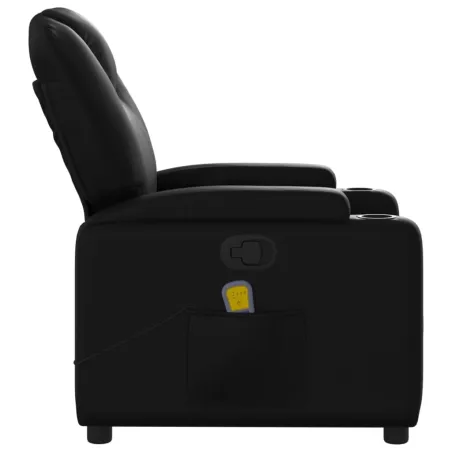 Fauteuil de massage inclinable noir similicuir
