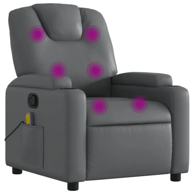Fauteuil de massage inclinable gris similicuir