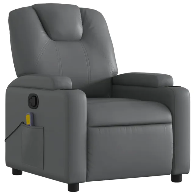 Fauteuil de massage inclinable gris similicuir