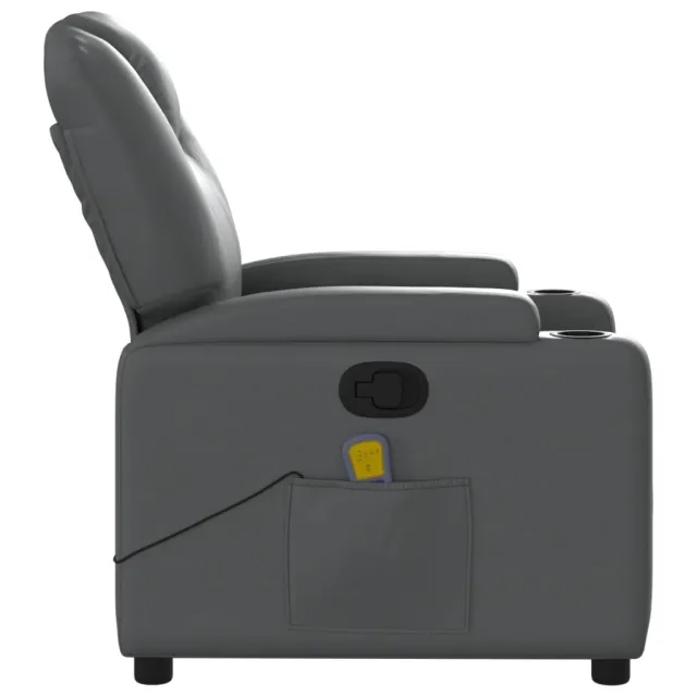 Fauteuil de massage inclinable gris similicuir