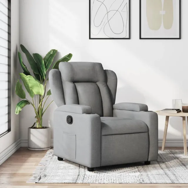 Fauteuil inclinable en tissu gris clair