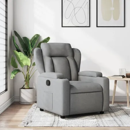 Fauteuil inclinable en tissu gris clair