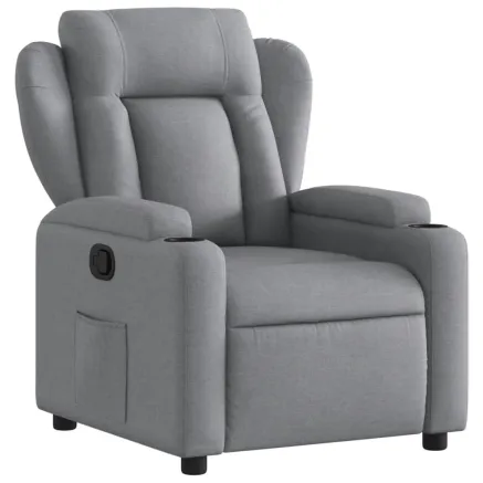 Fauteuil inclinable en tissu gris clair 2