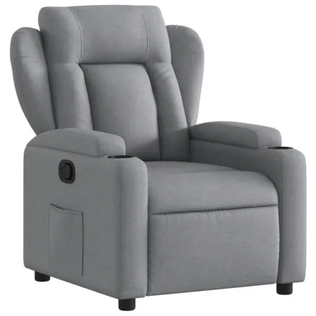 Fauteuil inclinable en tissu gris clair