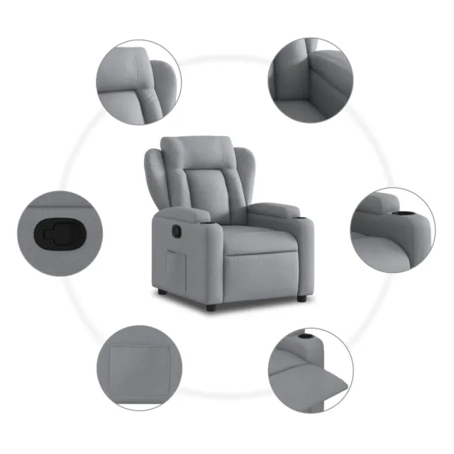 Fauteuil inclinable en tissu gris clair