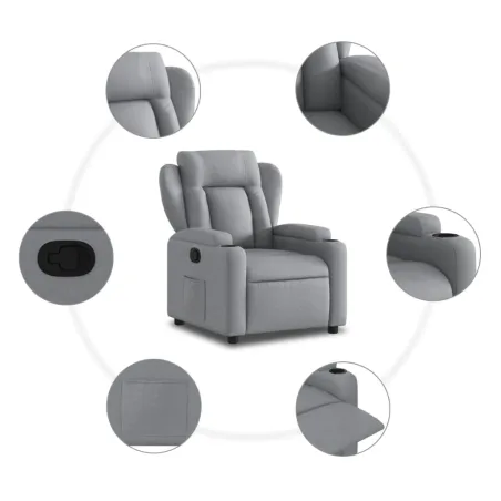 Fauteuil inclinable en tissu gris clair
