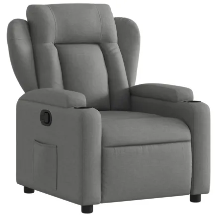 Fauteuil inclinable en tissu gris foncé 2