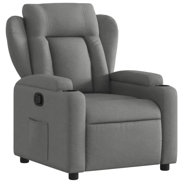 Fauteuil inclinable en tissu gris foncé