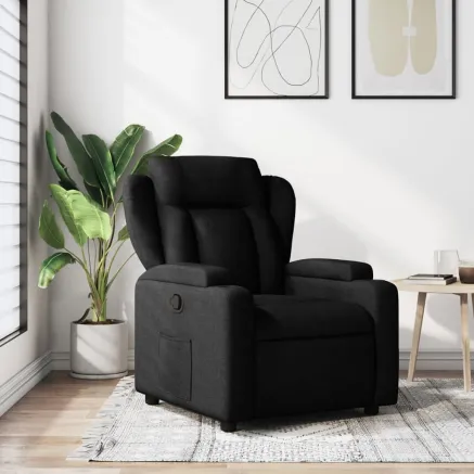 Fauteuil inclinable en tissu noir