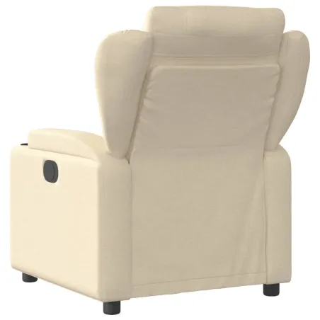Fauteuil inclinable en tissu crème