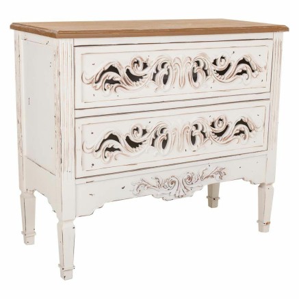 Commode Alexandra House Living Blanc Bois d'épicéa Bois MDF 38 x 76