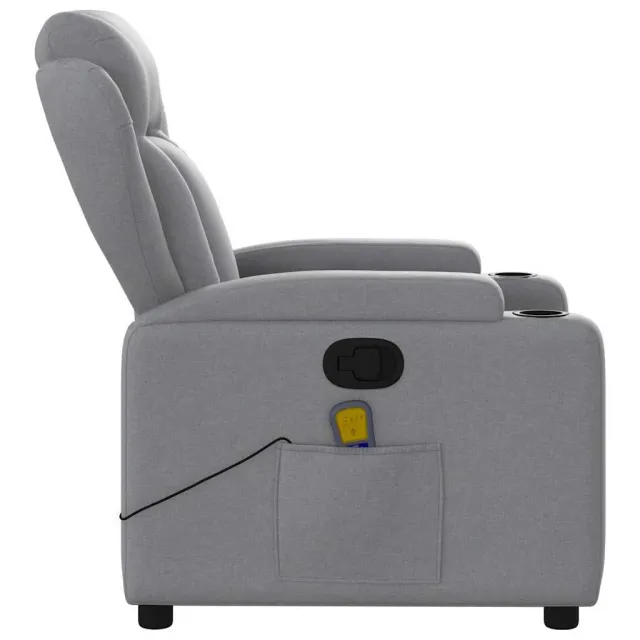 Fauteuil de massage inclinable gris clair tissu