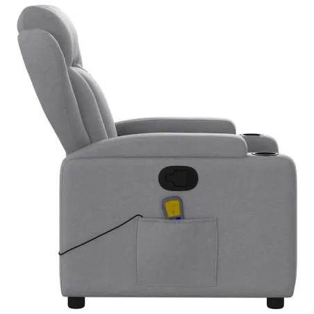 Fauteuil de massage inclinable gris clair tissu