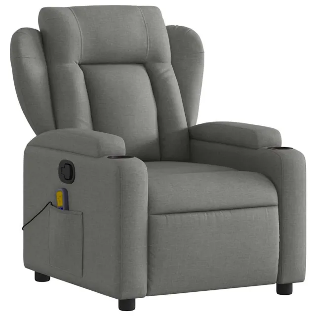 Fauteuil de massage inclinable gris foncé tissu