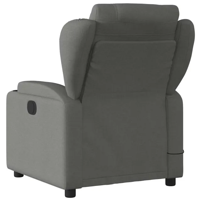 Fauteuil de massage inclinable gris foncé tissu