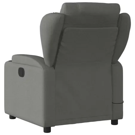Fauteuil de massage inclinable gris foncé tissu