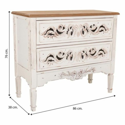 Commode Alexandra House Living Blanc Bois d'épicéa Bois MDF 38 x 76 2