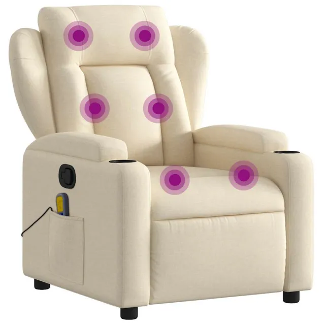 Fauteuil de massage inclinable crème tissu