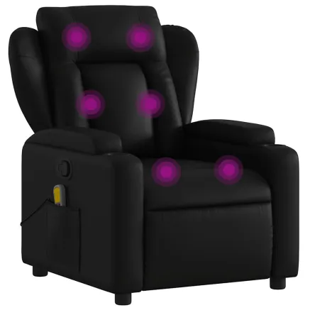 Fauteuil de massage inclinable noir similicuir 2