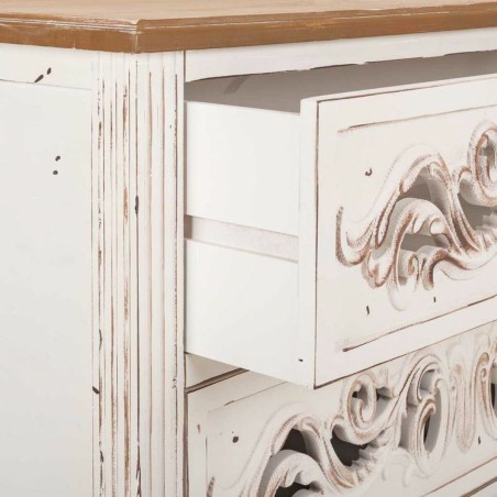 Kommode Alexandra House Living Weiß Tannenholz Holz MDF 38 x 76 x 86