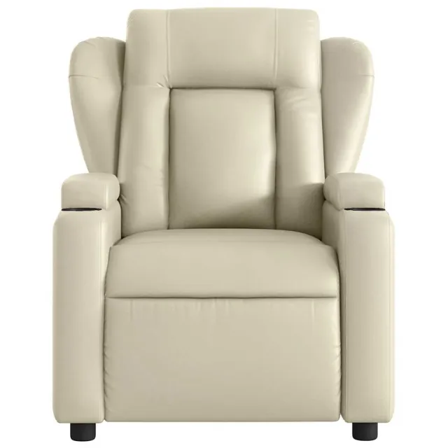 Fauteuil de massage inclinable crème similicuir