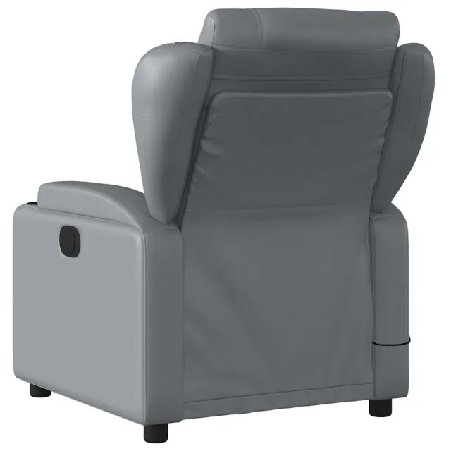 Fauteuil de massage inclinable gris similicuir