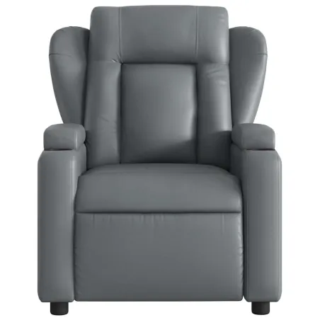 Fauteuil de massage inclinable gris similicuir