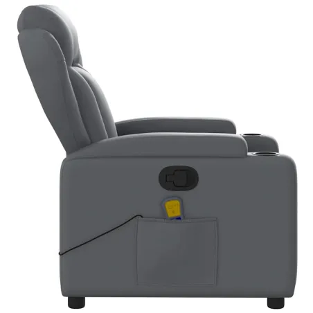 Fauteuil de massage inclinable gris similicuir