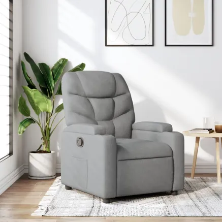 Fauteuil inclinable en tissu gris clair