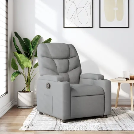 Fauteuil inclinable en tissu gris clair